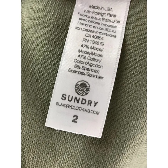 NWT Sundry For Evereve Sz 2 Sunday Pull On Jersey Skirt Green Cotton Modal - Picture 8 of 8